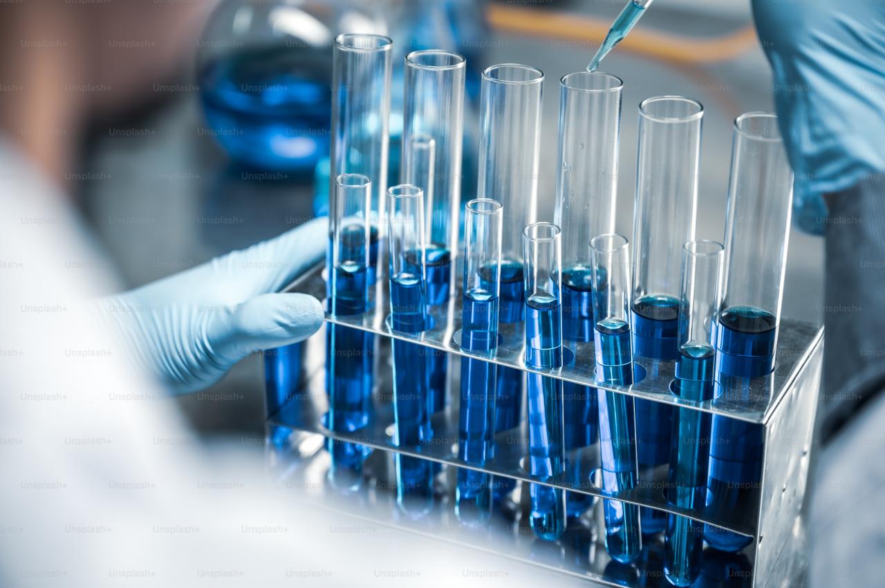 lab glassware  science laboratory research and development concept